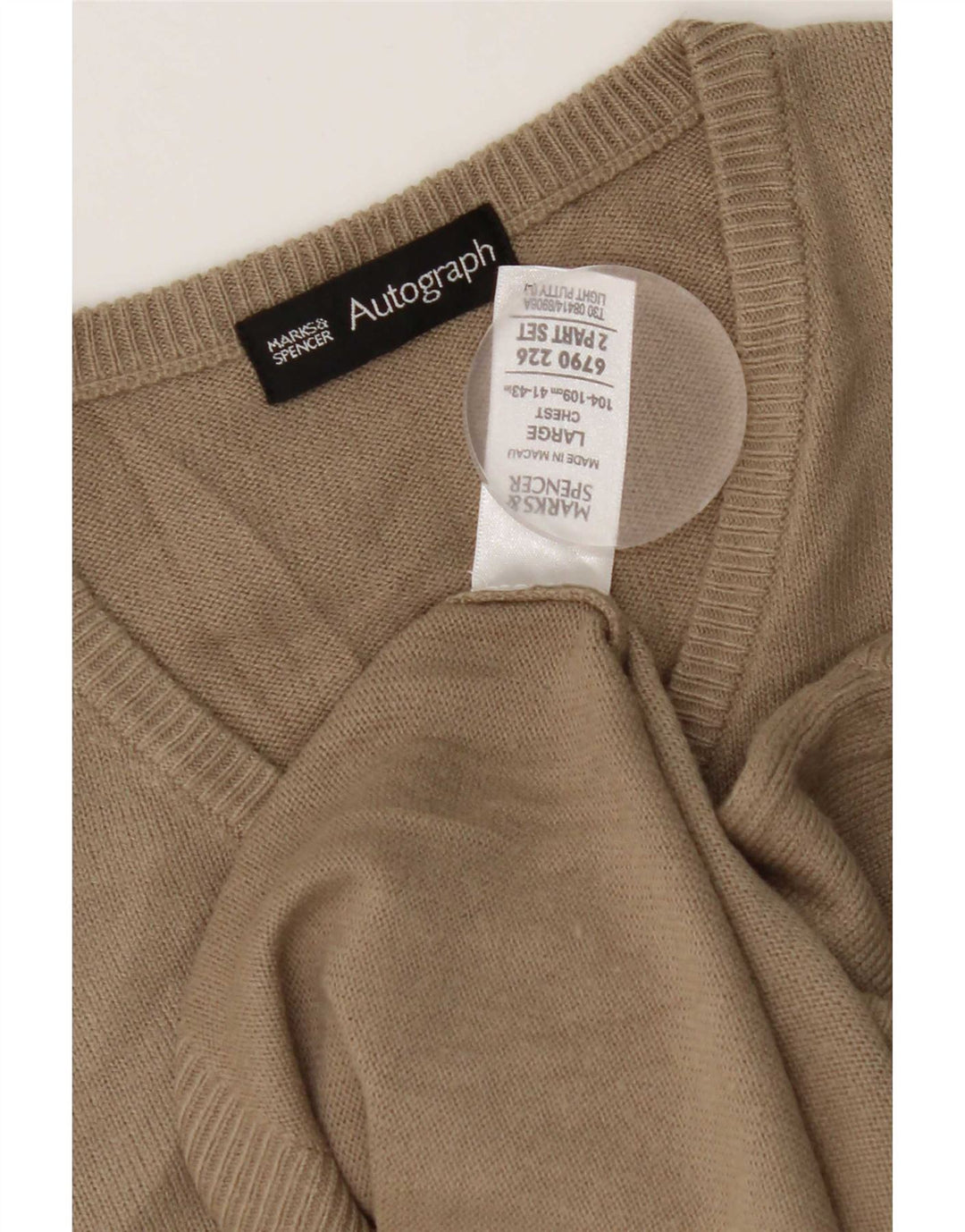 Marks & Spencer Vestă pentru bărbați Tank Top Mare Bej Acrilic