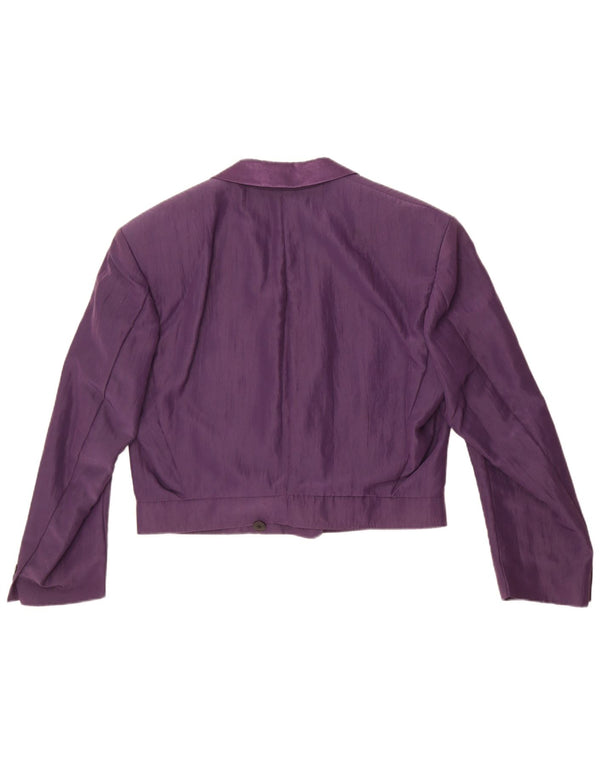 Jachetă vintage pentru femei la dublu-breaste UK 14 mare violet