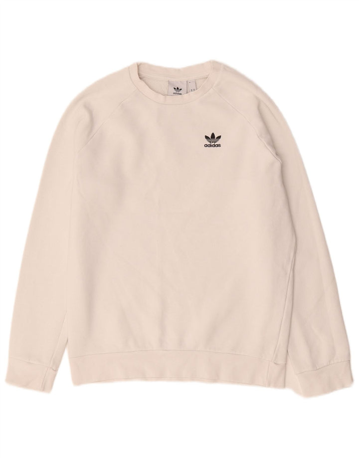 Hanorac pentru bărbați Adidas Jumper mic, alb, bumbac