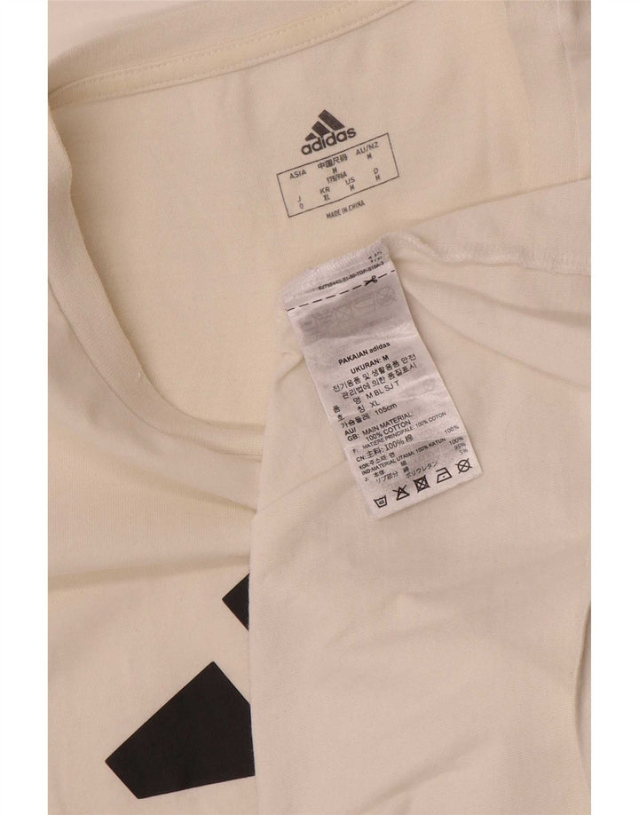 Tricou grafic pentru bărbați Adidas Top Medium White Bumbac