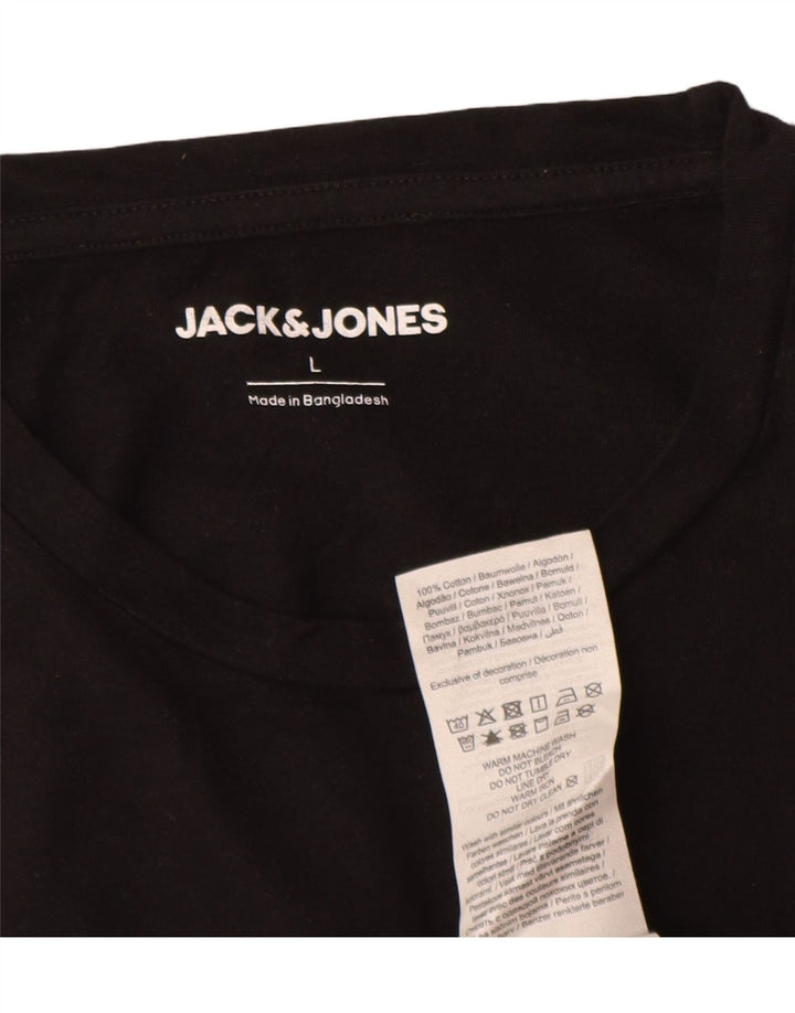 Tricou Jack & Jones pentru bărbați Top mare din bumbac negru