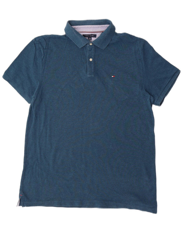 TOMMY HILFIGER Tricou polo personalizat pentru bărbați, XL, bumbac, albastru