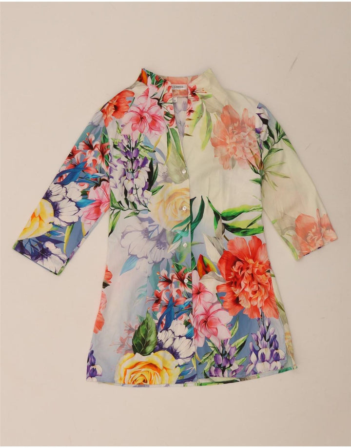 Bluză cămașă cu paragate Naracamicie pentru femei UK 16 Mic Multicolor Floral