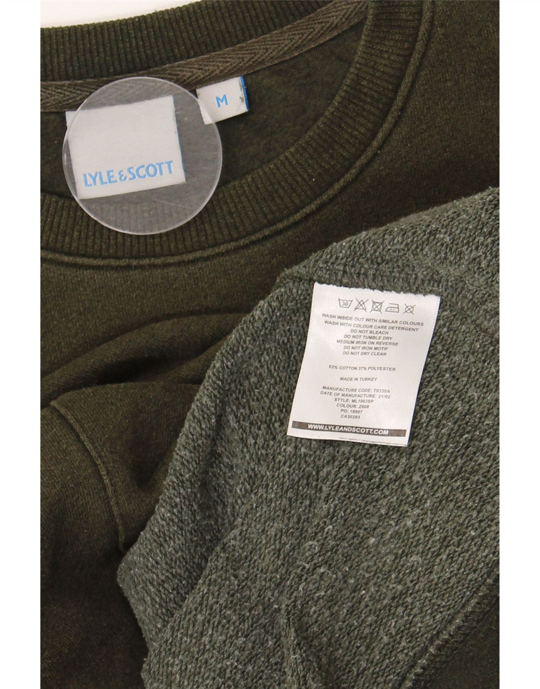 Hanorac cu grafic Lyle & Scott pentru bărbați, bumbac mediu kaki