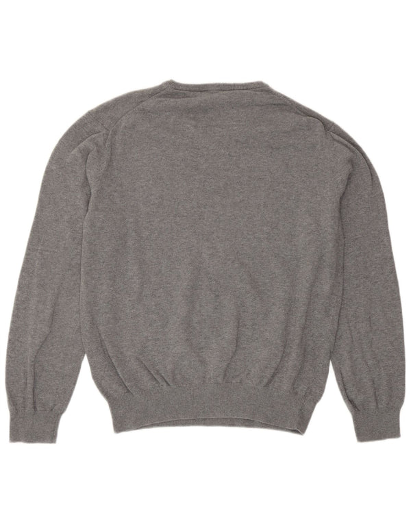 Crew Clothing Pulover cu decolteu în V pentru femei UK 14 Bumbac gri mediu
