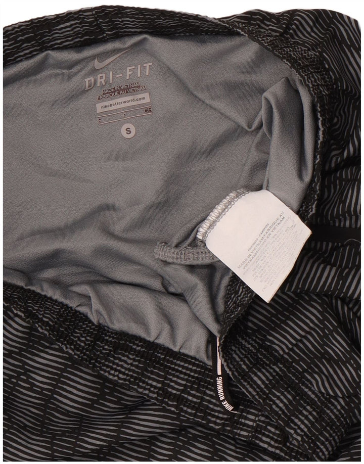 Pantaloni scurți sport Nike Dri Fit pentru femei UK 10 Small Gri Geometric Poliester