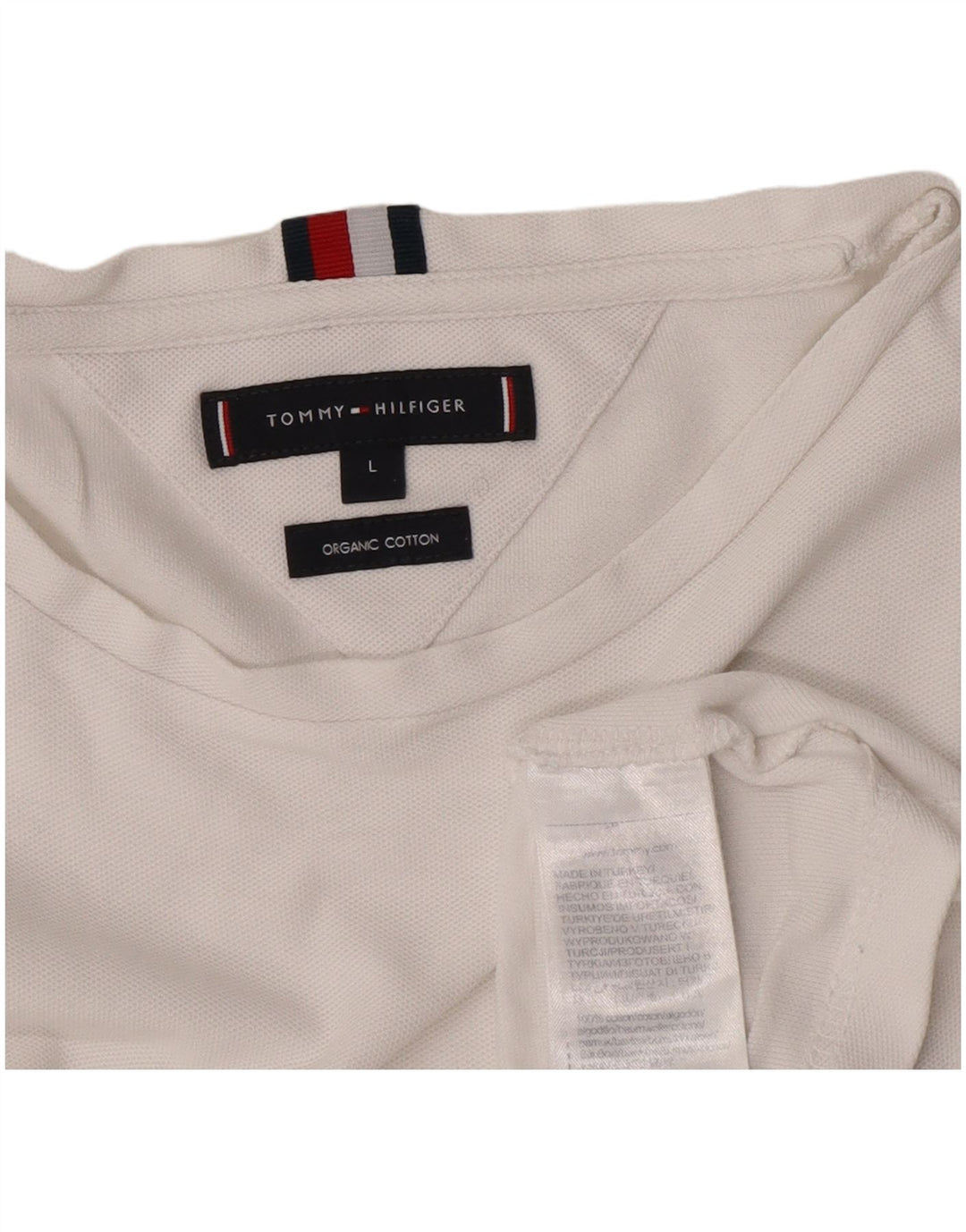 Tricou Tommy Hilfiger pentru bărbați Top mare din bumbac alb