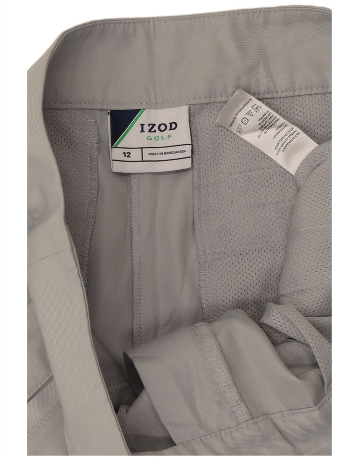 Pantaloni scurți chino de golf Izod pentru femei US 12 Large W36 Poliester gri