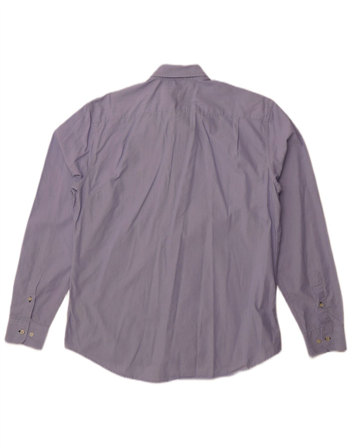 Cămașă pentru bărbați Lacoste Slim Fit Mărimea 42 Bumbac mare cu dungi albastre