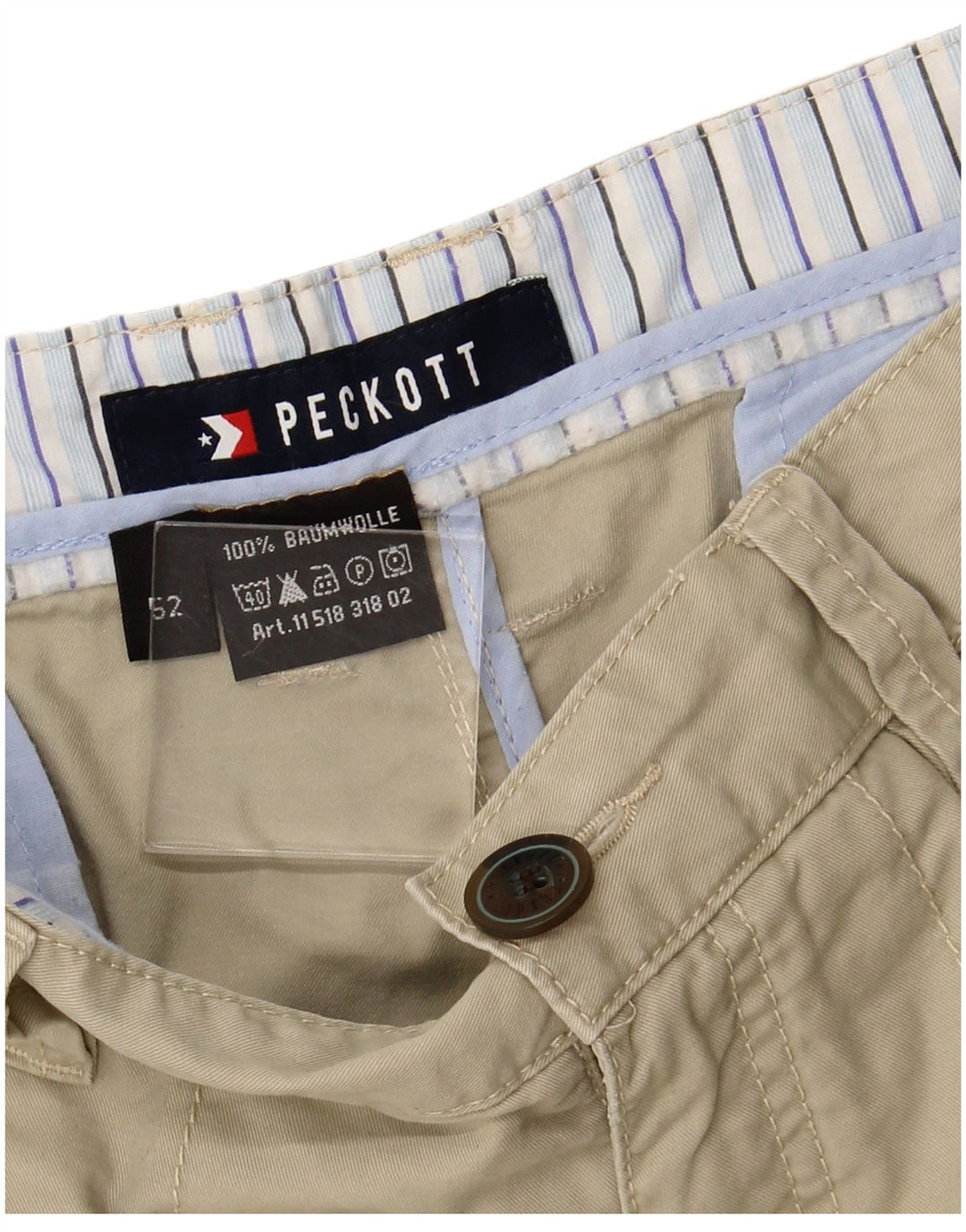Pantaloni scurți chino PECKOTT pentru bărbați IT 52 XL W36 bumbac bej