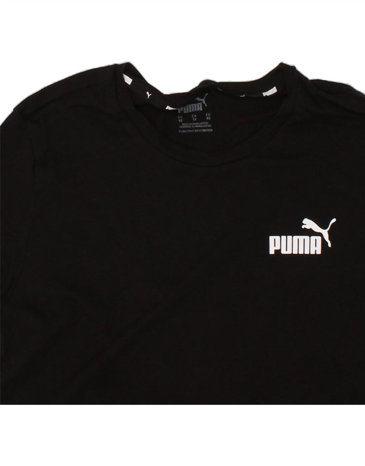 PUMA Womens T-Shirt Top UK 6 XS Black Vintage Puma and Second-Hand Puma from Messina Hembry 