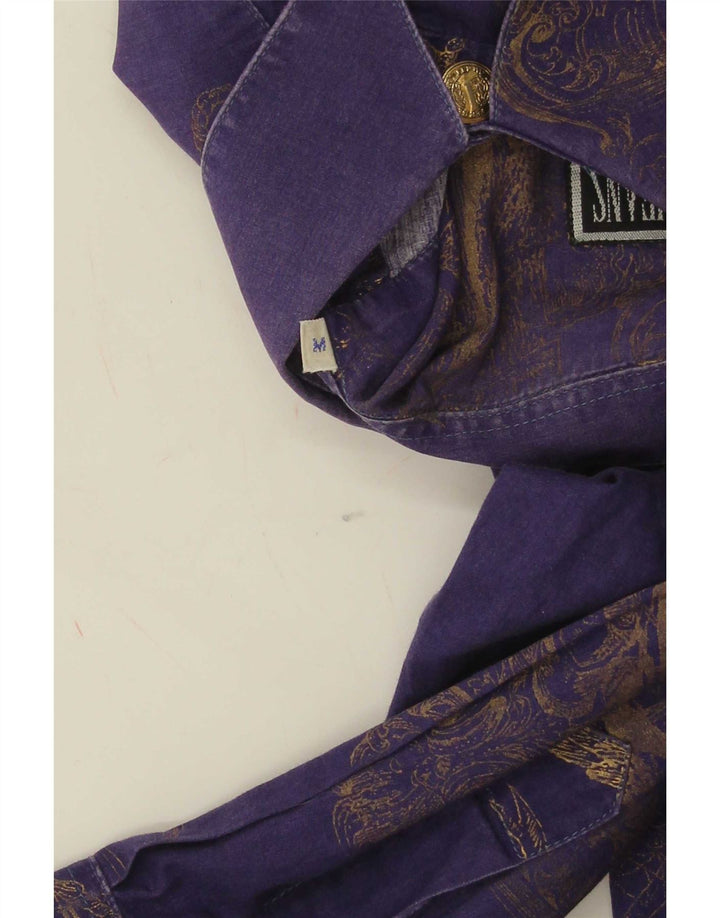 Cămașă supradimensionată pentru femei Ferre, cu model abstract, UK 14, bumbac violet mediu