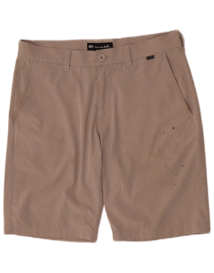 Pantaloni scurți chino pentru bărbați, Travis Mathew, cu tăiere obișnuită, W32, poliester mediu bej