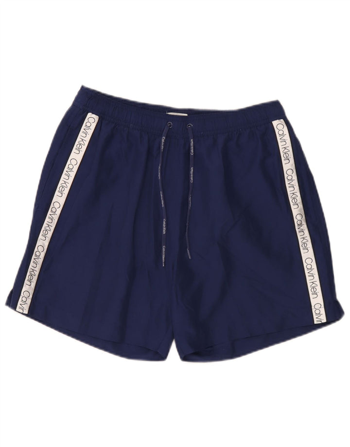Pantaloni scurți de înot grafic Calvin Klein pentru bărbați, medii, bleumarin, color block