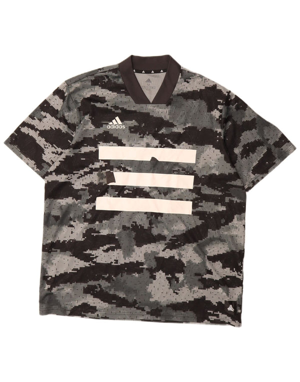 Tricou grafic pentru bărbați ADIDAS Top Medium Gri din poliester camuflaj