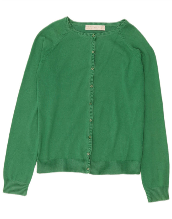 Pulover cardigan pentru femei Zara UK 12, bumbac verde mediu