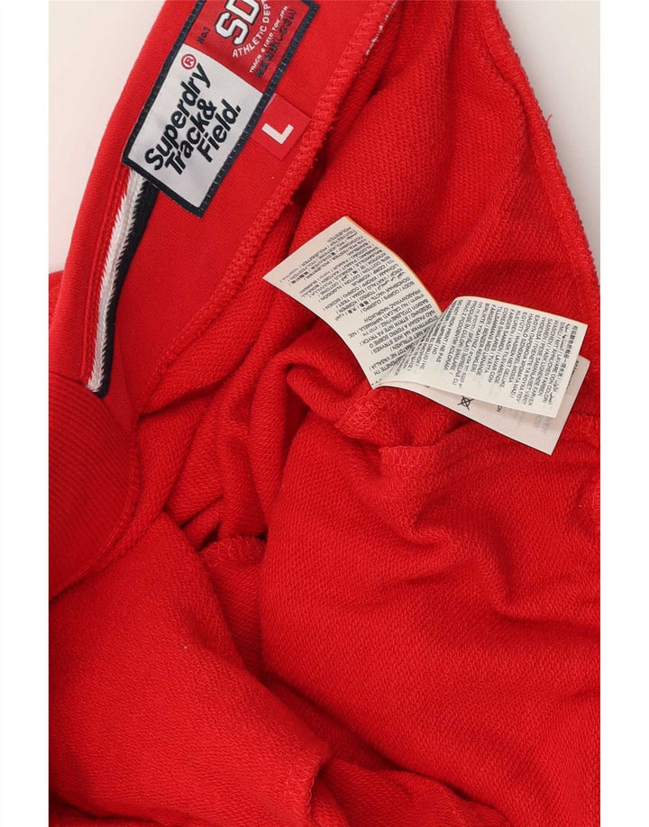 Pantaloni scurți sport grafic Superdry pentru bărbați, bumbac roșu mare