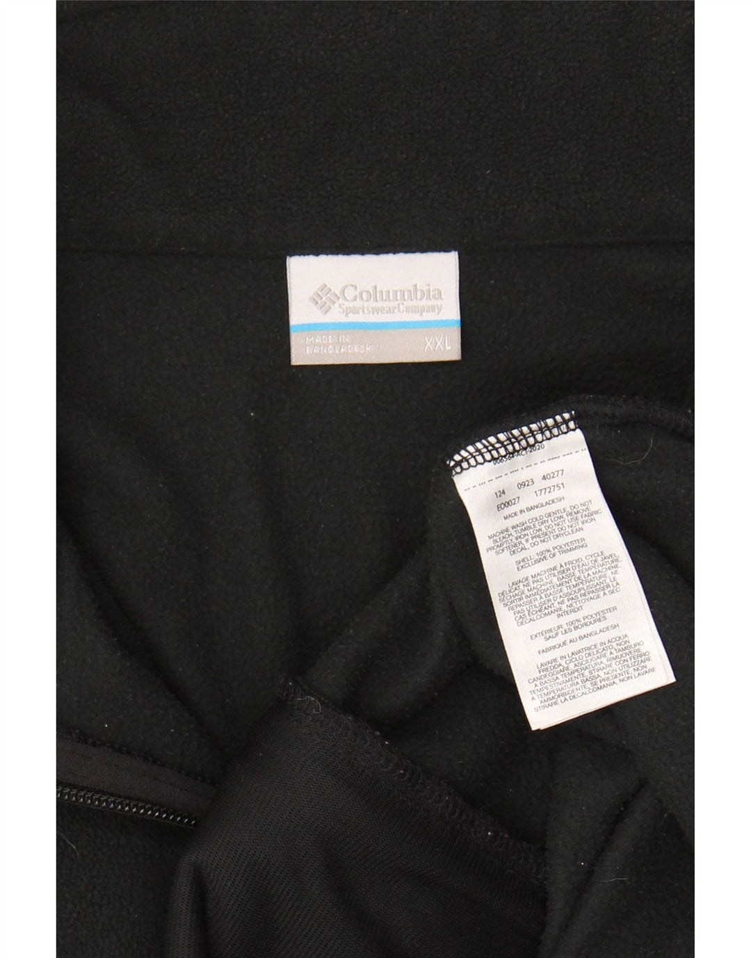 COLUMBIA Mens Fleece Jacket UK 44 2XL Black Polyester