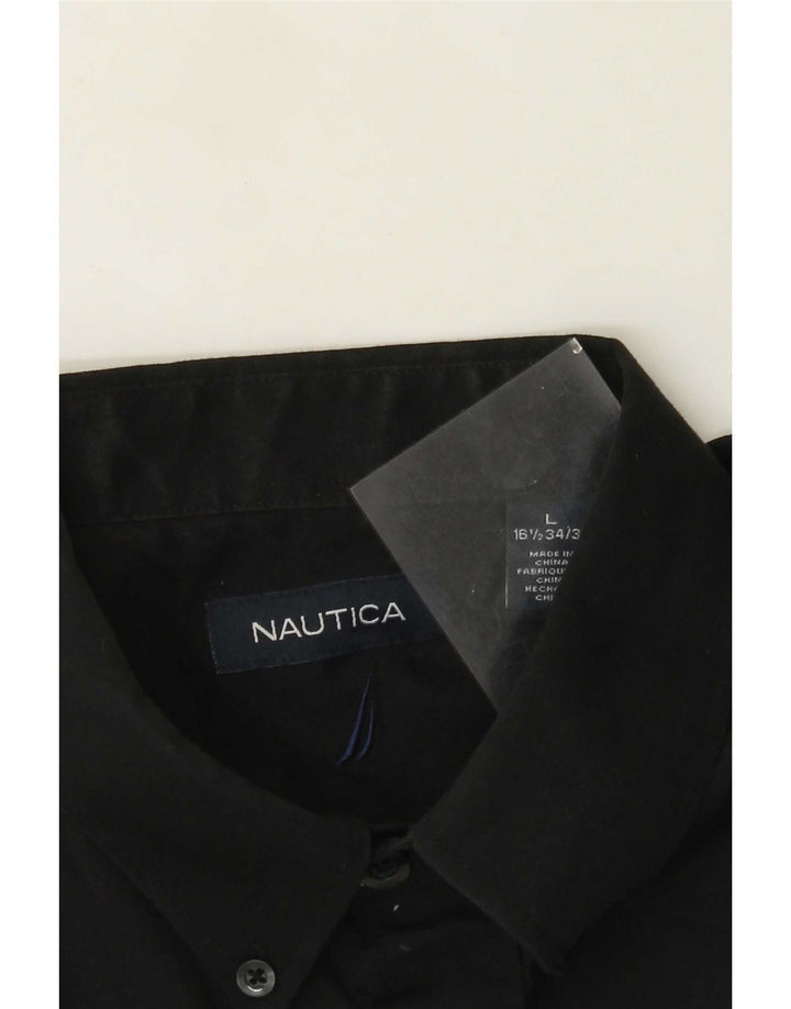 Cămașă pentru bărbați Nautica Mărimea 16 1/2 mare, bumbac negru