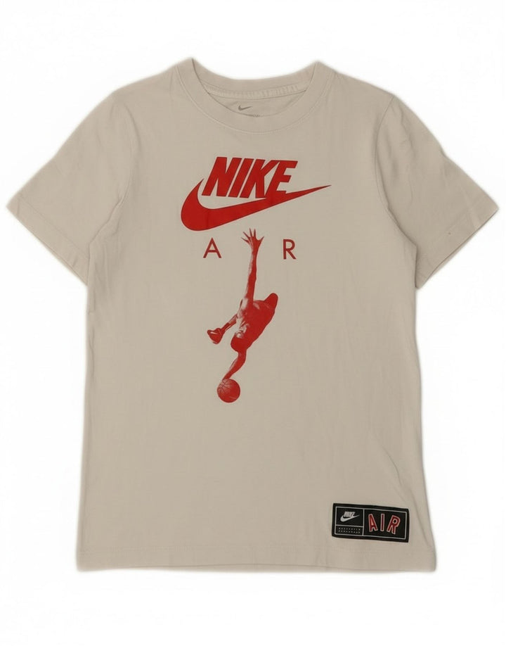 Tricou grafic Nike pentru băieți Top 10-11 ani Bumbac alb mediu