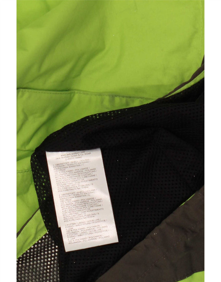 Jack Wolfskin Jachetă de ploaie cu glugă pentru femei UK 12/14 Medium Green Colorblock