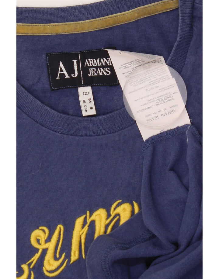 Tricou cu grafică pentru bărbați Armani Top din bumbac albastru mediu