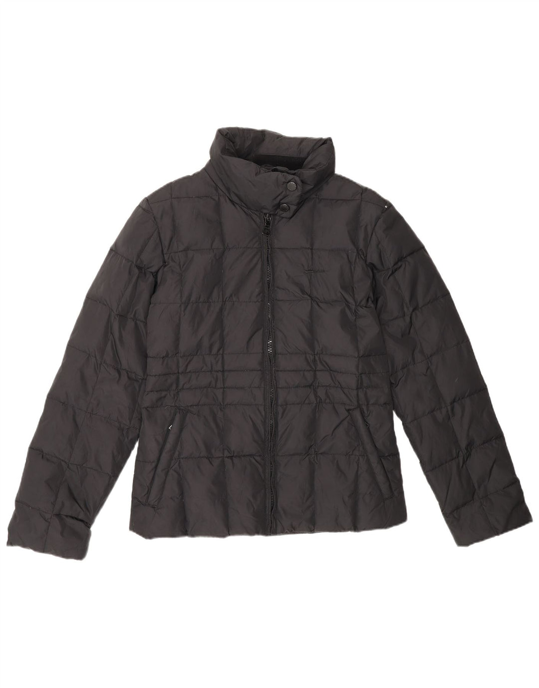 GAS Womens Hooded Padded Jacket UK 10 Small Black