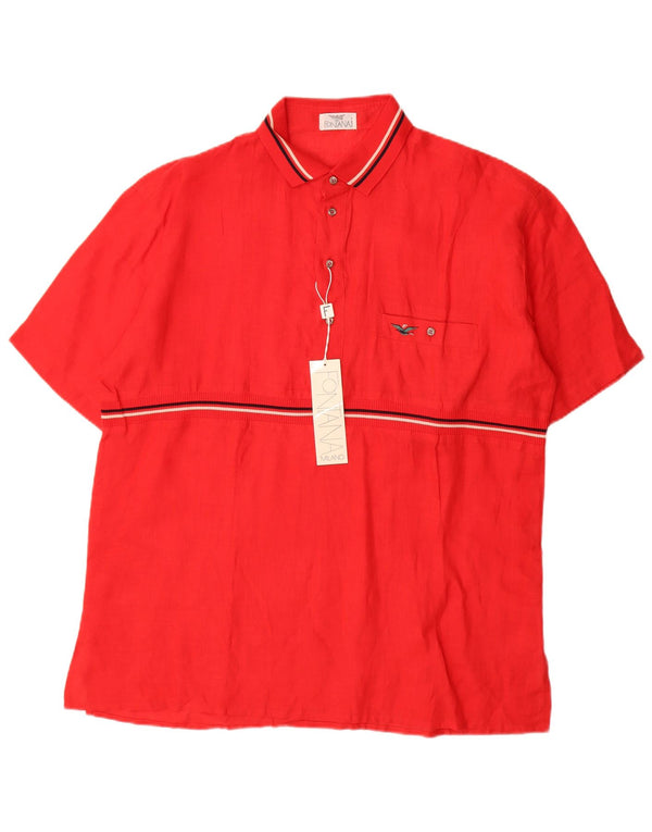 Cămașă vintage pentru bărbați cu mânecă scurtă, XL, cu dungi roșii