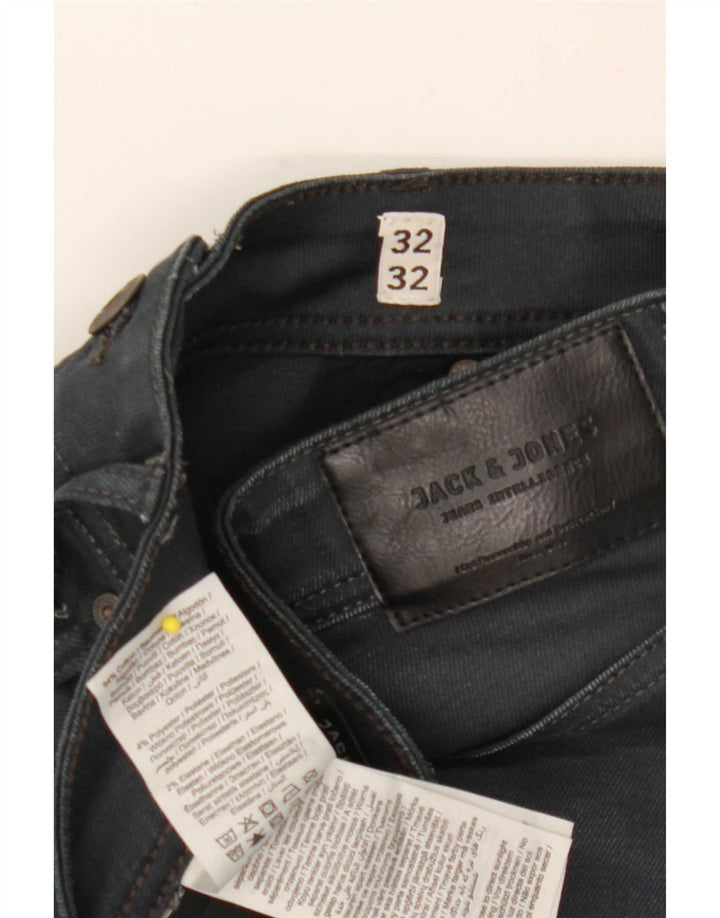 Blugi drepți pentru bărbați Jack & Jones W32 L32 bumbac bleumarin