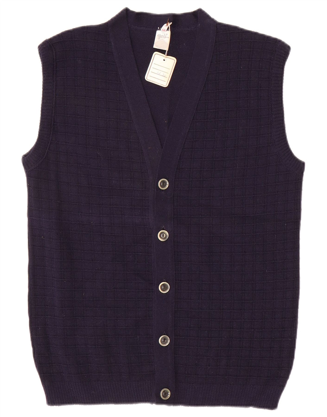 Cardigan Vintage fără mâneci pentru bărbați IT 48 Medium Bleumarin