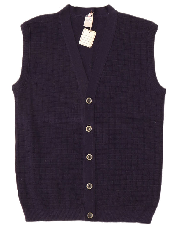 Cardigan Vintage fără mâneci pentru bărbați IT 48 Medium Bleumarin
