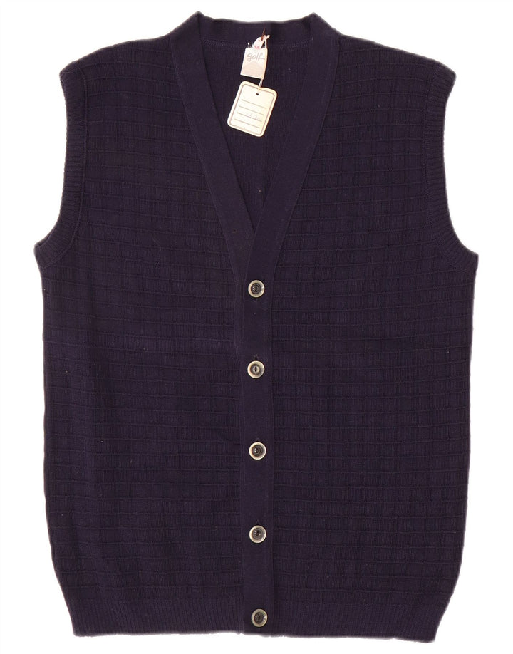 Cardigan Vintage fără mâneci pentru bărbați IT 48 Medium Bleumarin