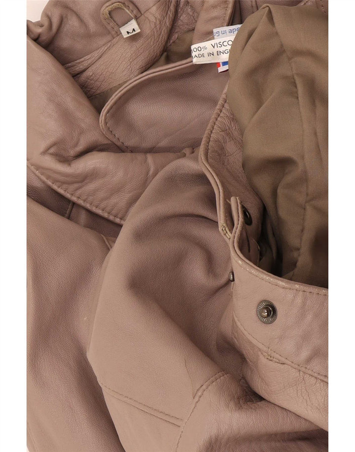 Jachetă de piele supradimensionată pentru femei vintage UK 14 violet mediu