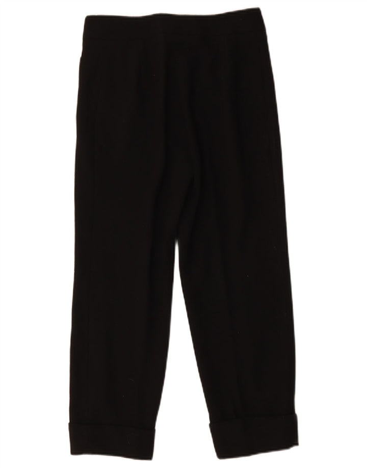 Pantaloni tăiați vintage pentru femei L26 L23 Lână neagră