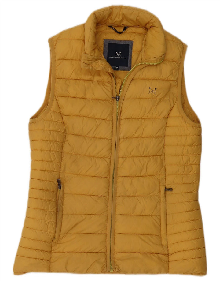 CREW CLOTHING Gilet căptușit pentru femei UK 10 Small Yellow Nylon