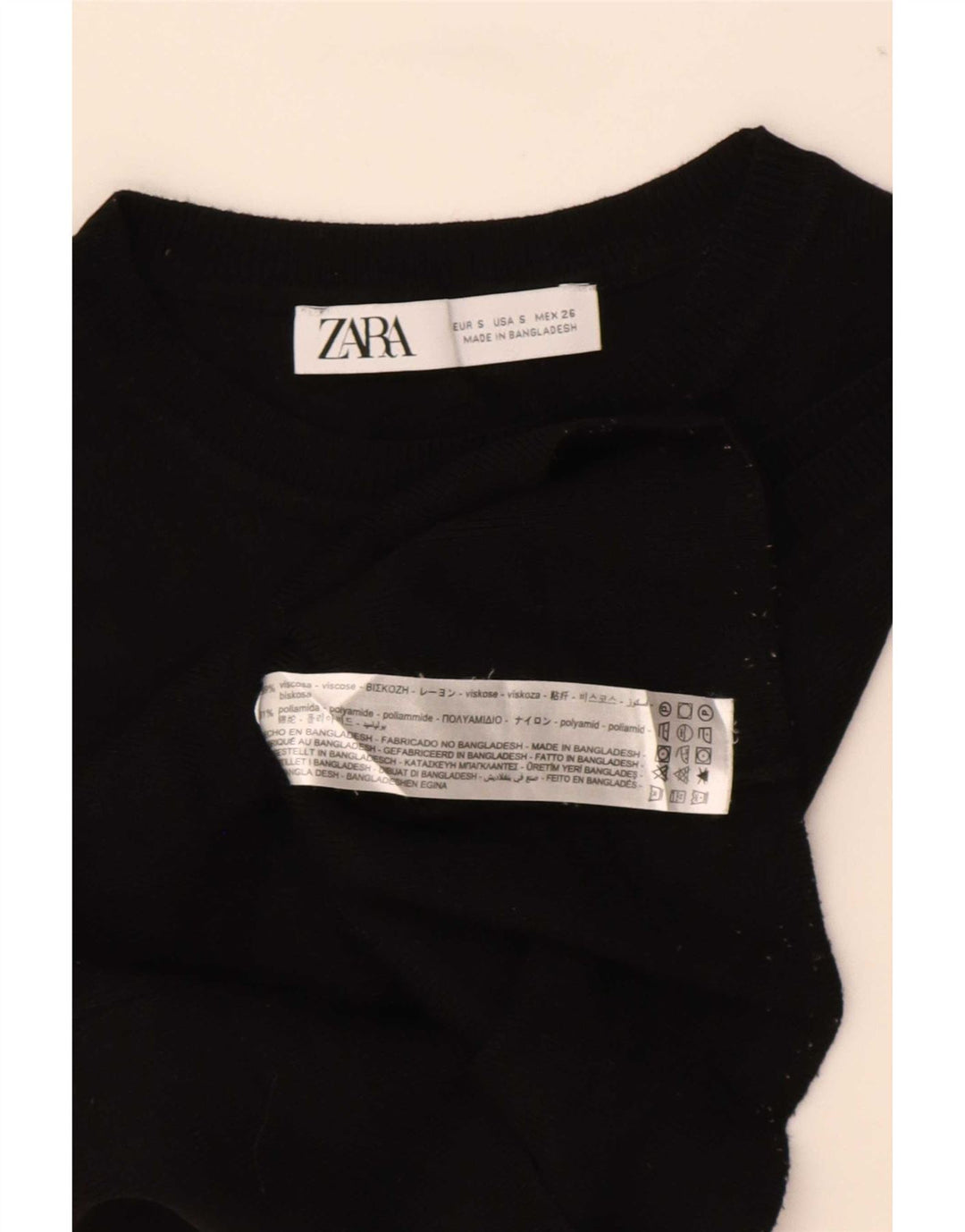 Vestă Crop Top pentru femei Zara UK 8 Small Black Viscose