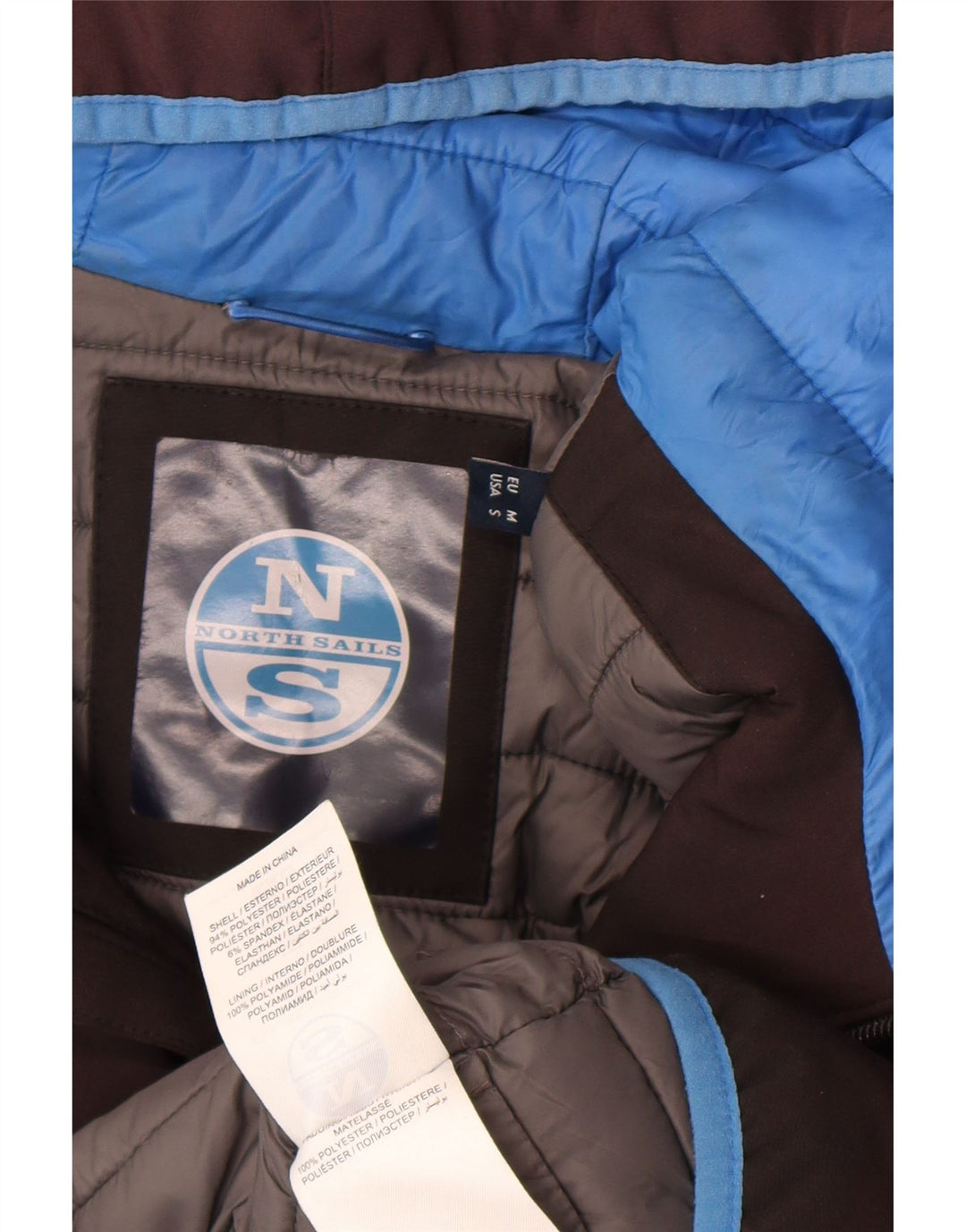 Jachetă căptușită cu glugă North Sails pentru bărbați UK 38 Medium Gri Colorblock