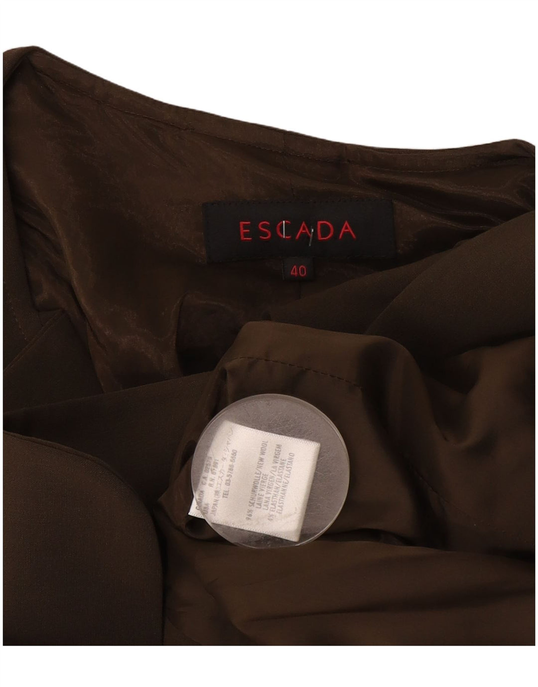 Jachetă Blazer pentru femei Escada cu 2 nasturi EU 40 Lână maro medie
