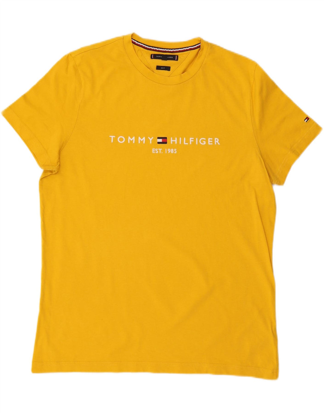 TOMMY HILFIGER Tricou grafic Slim Fit pentru bărbați Top XL Bumbac galben