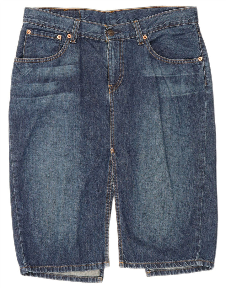 Fusta de blugi Levi's 669 pentru femei W32, bumbac albastru mare