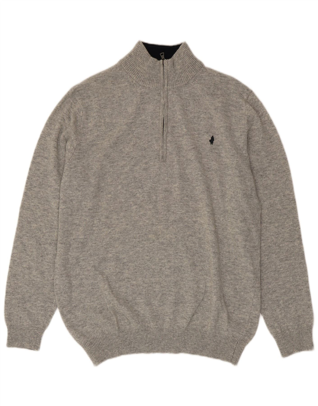 MARLBORO CLASSICS Pulover pentru bărbați cu fermoar și gât, 2XL, lână gri