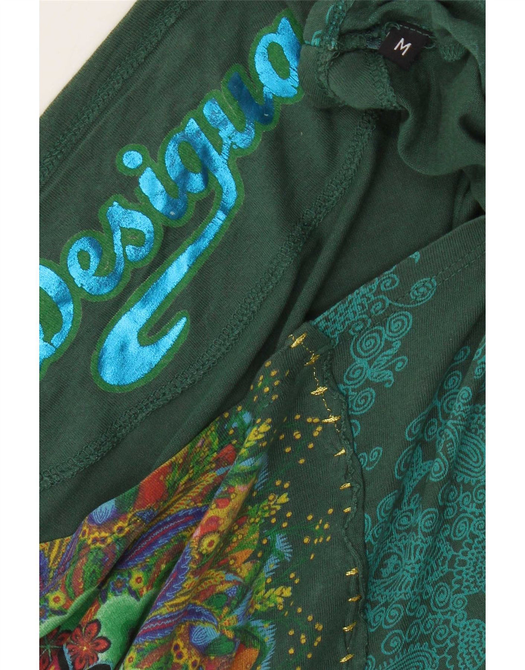 Bluză Desigual pentru femei, supradimensionată, cu grafic Batwing, UK 14, verde mediu