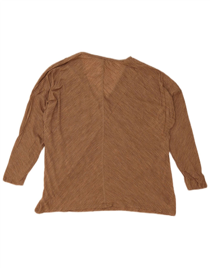 Top supradimensionat pentru femei Massimo Dutti cu mânecă lungă UK 10 mic bej cu pete