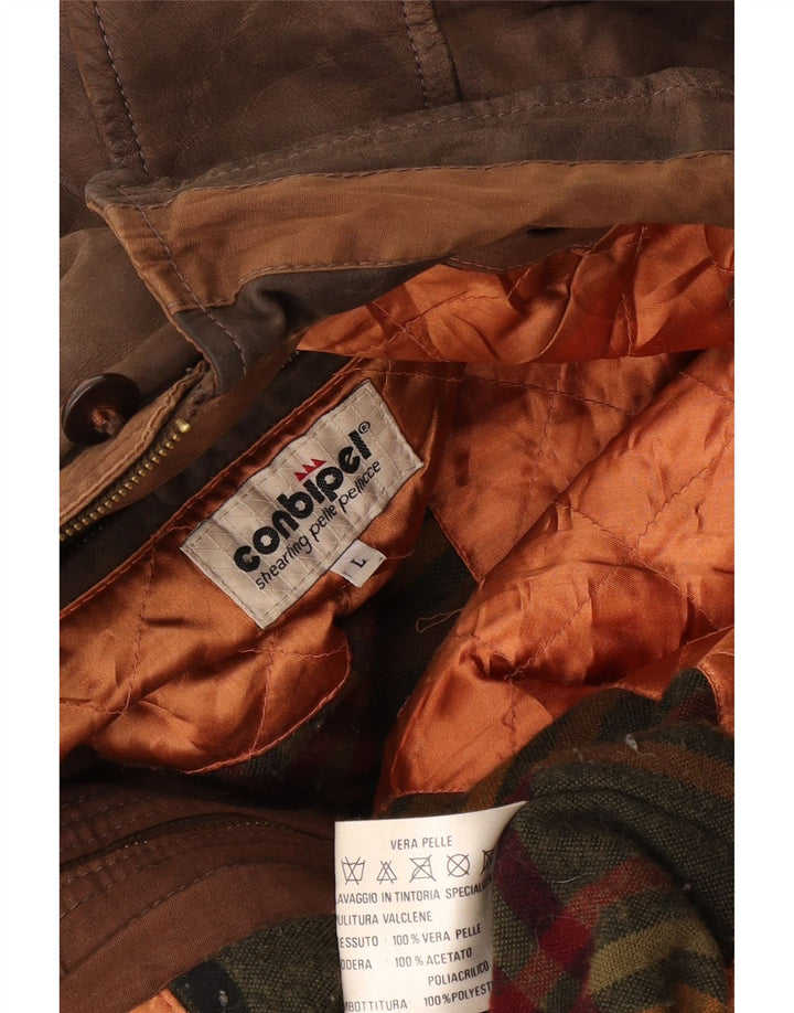 Jachetă de piele pentru bărbați CONBIPEL UK 40, maro, piele mare