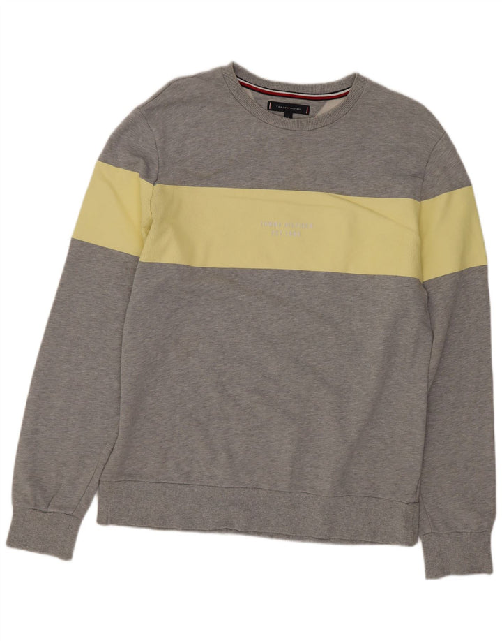 Hanorac pentru bărbați Tommy Hilfiger Pulover mare, gri, bumbac color bloc
