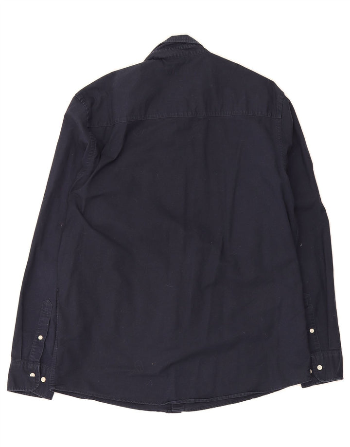 ZARA Mens Shirt Large Navy Blue Cotton Vintage Zara and Second-Hand Zara from Messina Hembry 