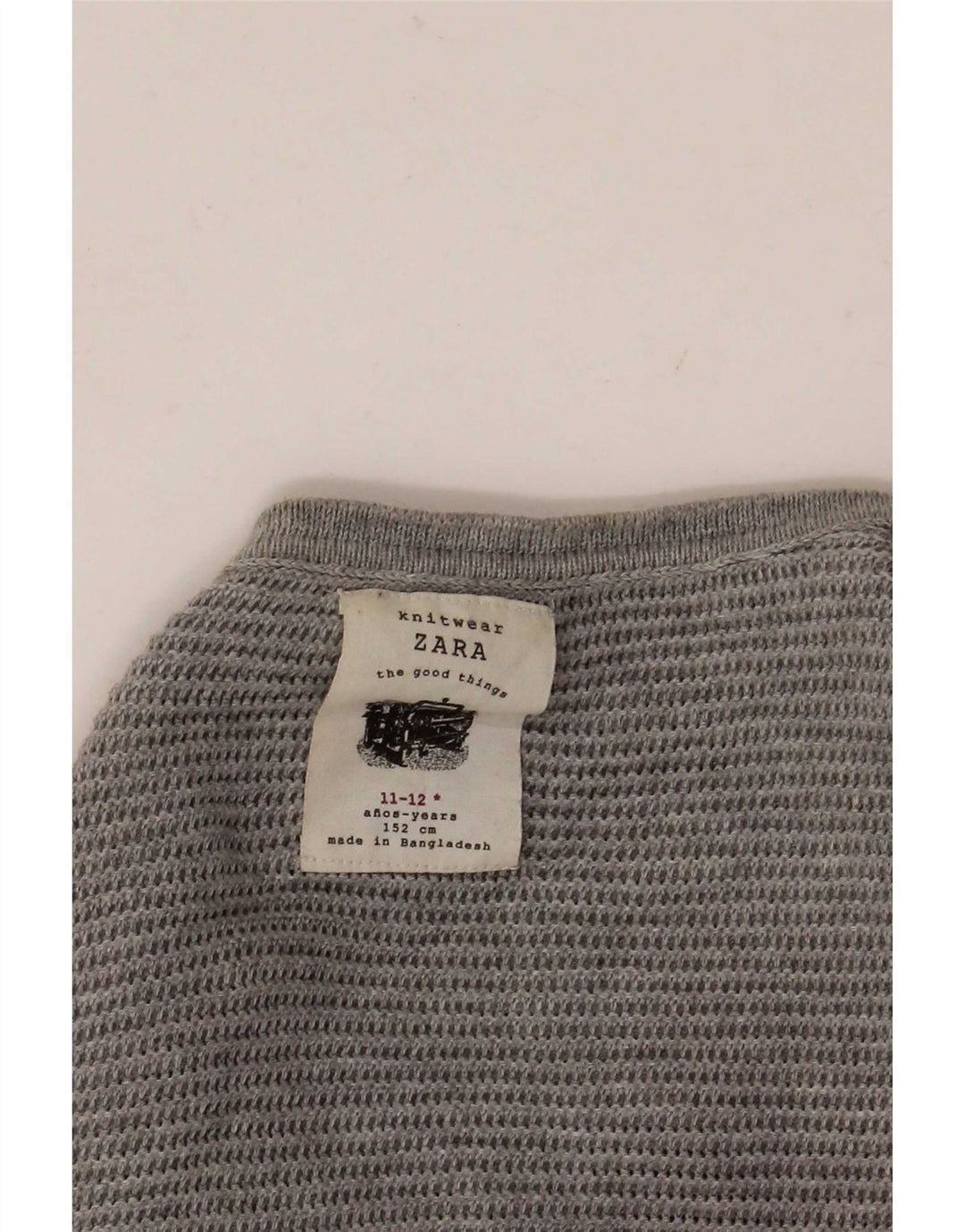 Pulover pentru băieți cu gât roșu Zara 11-12 ani, gri