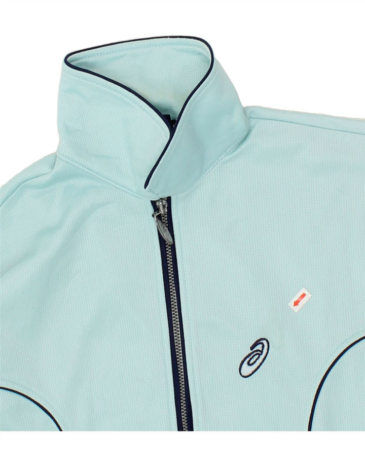 ASICS Boys Tracksuit Top Jacket 14-15 Years Blue Vintage Asics and Second-Hand Asics from Messina Hembry 