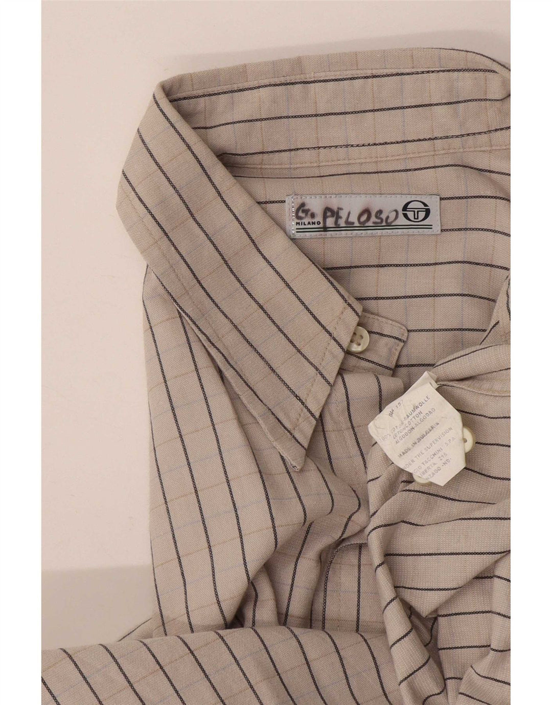 Cămașă pentru bărbați Sergio Tacchini, bumbac cu dungi gri mediu