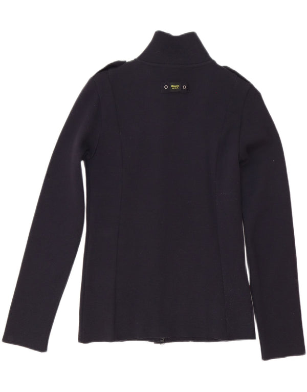 Blauer Womens Cardigan Sweater UK 10 Small Navy Blue Wool